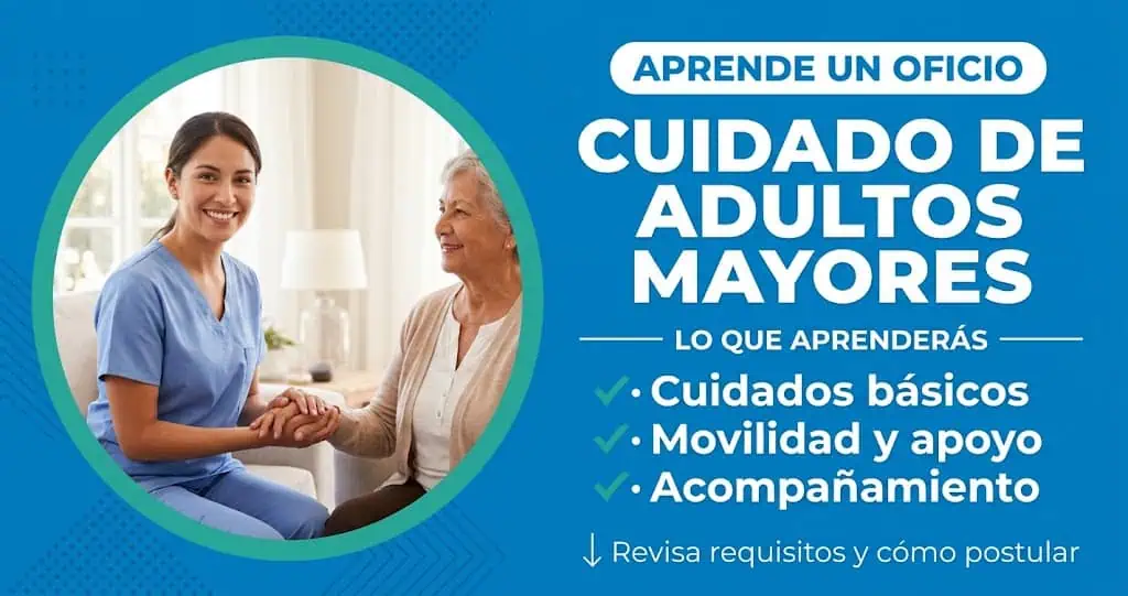 Curso de Cuidado de Adultos Mayores gratis: funciones, sueldo y requisitos